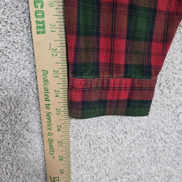 Vintage LL Bean Flannel Shirt Mens XL red green plaid distressed - Picture 10 of 11